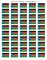 100 South Sudan Flag Stickers, Two Sheets of 50, 1.5" x 1" Made in America Self Adhesive Country Flag Scrapbook Stickers, Two Sheets of 50, 100 Sticker Decal Flags